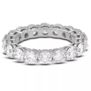 Platinum Eternity Wedding Ring Classic 2.70 Carat Round Lab-Grown Diamond D VVS1 - Picture 1 of 7