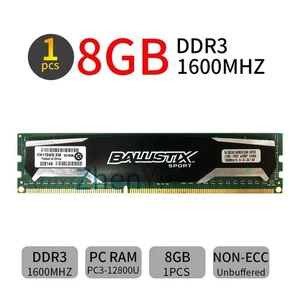 8GB DDR3 PC3-12800U 1600MHz CL9 Desktop RAM Memory For Crucial Ballistix Sport - Picture 1 of 7