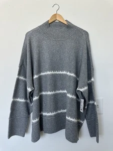 Nuevo con etiquetas Suéter Nine West Para Mujer 4X Cuello Simulado Gris/Blanco Hombro Caído - Imagen 1 de 8