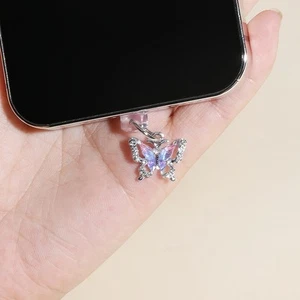 Butterfly Phone Dust Plug Hanging Ornament Mobile Pendant Decoration For Phone - Zdjęcie 1 z 11