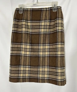 JGH Vintage Damen Woll Twill braun kariert Rock Größe M Academia Preppy Heritage - Bild 1 von 9
