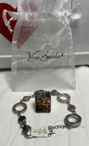 Vintage Viva Beads Set Bracelet & Ring Polymer Clay gorgeous Set! - Picture 1 of 4