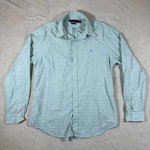 Ralph Lauren Shirt Mens XL Green Blue Plaid Slim Fit Performance Button Down - Picture 1 of 12