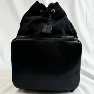 GUCCI Borsa a secchiello borsa a tracolla in pelle nera vintage 2 vie autentica - Foto 1 di 8