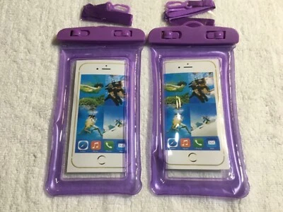  Waterproof Floating Cell Phone Pouch Dry Bag Case Cover With lanyard NEW PURPLE - Image 1 of 3
