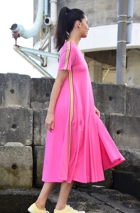 Curate by Trelise Cooper Pink Trapeze T-Shirt Dress XL Pink Striped Knit Show - Picture 1 of 7