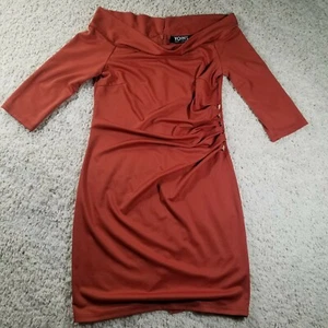 Yoins Womens Bodycon Off the Shoulder Dress Size Medium Orange - Picture 1 of 10