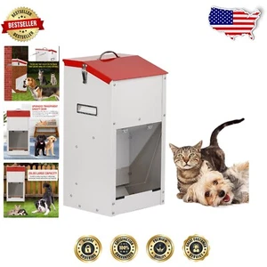 25lbs Galvanized Steel Dog Feeder - Automatic Gravity Dispenser for Cats & Dogs - Picture 1 of 9