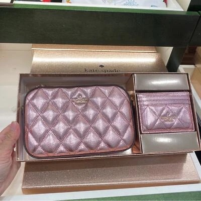 Juego Bandolera Kate Spade Glimmer Acolchada Metálica En Caja KE441 Foto 1 de 4