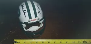 MINI CASCO NY JETS SACK EXCHANGE AUTÉNTICO TODO (4) FIRMADO AUTOGRAFIADO - Imagen 1 de 6