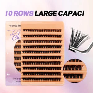 170Pcs Cluster Lashes Individual D Curl False Eyelashes Extensions 8-16mm 40-80D - Picture 1 of 5