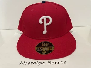 Vintage PHILADELPHIA PHILLIES NEW ERA 59/50 AUTHENTIC HAT NEW OldStock FIT 7-3/4 - Picture 1 of 7