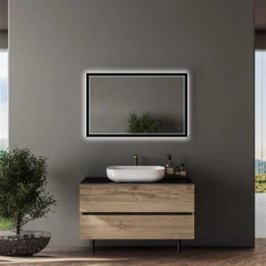 Dreamwerks LEO 38" W x 24" H Front & Backlit LED Mirror with Dimmer & Defogger - Picture 1 of 14