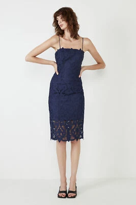 BARDOT LINA LACE DRESS IN NAVY BLUE WOMENS SIZE XS XSMALL 4 NEW - Image 1 of 2