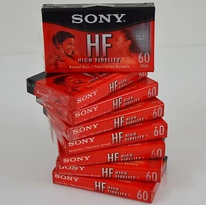8 Sony HF 60 Minute Sealed Blank Audio Cassette Tapes Normal Bias High Fidelity - Picture 1 of 4