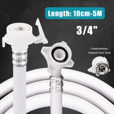 3/4" Washing Machine Water Inlet Hose Drain Hose Universal Pipe Tube 10cm-5M - Image 1 of 4