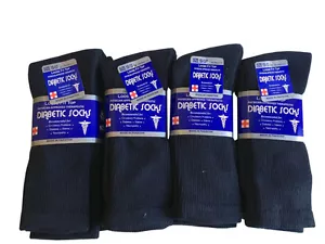 3 OR12 pares de calcetines circulatorios para diabéticos azul marino CREW salud hombres algodón 10-13 - Imagen 1 de 8