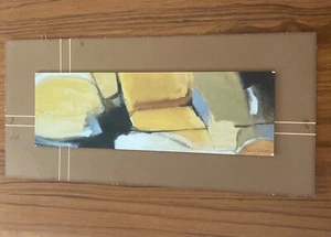 Original ART abstract painting contemporary mix media artwork yellow black gray - Picture 1 of 3