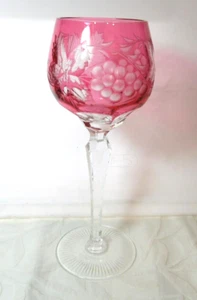 Pasco PAS2 *Ruby Cut-To-Clear Crystal Water/Wine Goblet* 8 1/2" Germany EXC - Picture 1 of 6