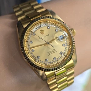 Vintage SANDOZ men's automatic watch day/date 1732-D-34-8 swiss made 1980s - Picture 1 of 21