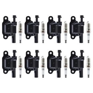 8 Ignition Coil + Spark Plug For GMC Chevy Silverado 1500 5.3L 6.2L UF413 - Picture 1 of 10
