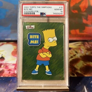 2002 Topps The Simpsons Bite Me! Sticker-Foil PSA 10 Gem Mint - Picture 1 of 2