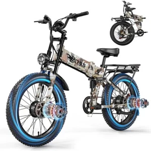 AMYET Electric Mountain Bike for Adults 52V/25AH Dual Motor AWD Peak 3000W Ebike - Picture 1 of 11