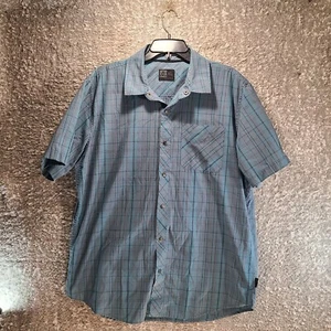 Magpul Industries Shirt Men Blue Plaid Snap Front Short Sleeve Cotton Blend XL - Picture 1 of 9