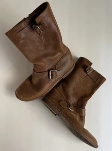 Hush Puppies Damen-Stiefel mit mittlerer Wade braunes Leder mit Reißverschluss Gr. 6.5 - Bild 1 von 7