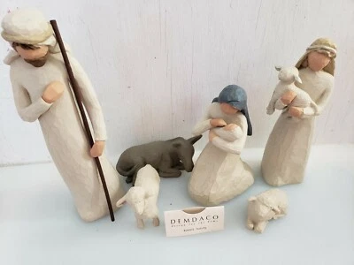 Willow Tree Nativity Holy Family Mary Joseph Jesus with Animals 1999 in Box - Image 1 of 4