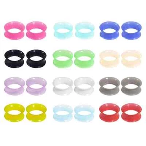 Ear Tunnel Plugs Silicone Stretchers Expander Double Flared Ear Piercing Jewelry - Picture 1 of 19