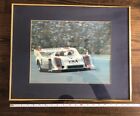 Vintage Porsche Audi L&M Racing Auto Car Print Framed Rare 20x16