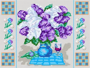 DIY Printed Tapestry Kit "Lilac", size 14.2x18.5 in / 36x47 cm, Brvsk - Picture 1 of 1