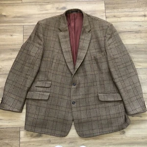 Peter Christian Moon Wool Check Tweed Sports Country Jacket 54 Long - Picture 1 of 24