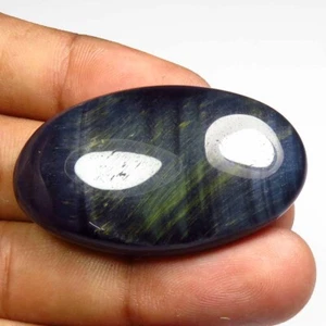 Tigerauge oval glatt Edelstein 40x24 mm 58 kt natürlich blau Flash Cabochon TB-132 - Bild 1 von 11