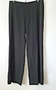 Philippe Adec Paris Dress Pants Sz 10 Black Wool Blend Flat Front Stretch - Picture 1 of 8