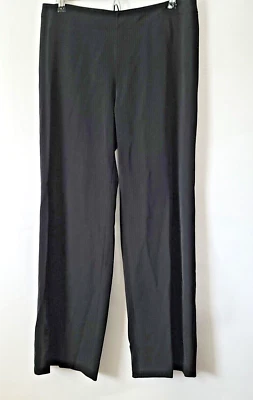 Philippe Adec Paris Dress Pants Sz 10 Black Wool Blend Flat Front Stretch - Image 1 of 4