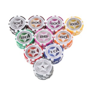 5pcs Poker Chips Casino Coins Texas Hold'em Baccarat Clay Pokers Card Protector