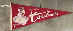 Vintage St Louis Cardinals Busch Stadium Red Pennant c.1960s AS IS - Picture 1 of 12