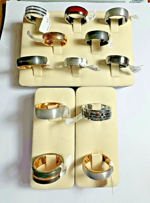 Lot of NWT Tungsten Carbide and black Ceramic Bands, various colors, style, size - Image 1 of 4