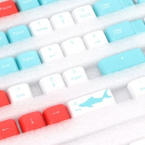 PBT Keycaps 128 Keys Cartoon Whale Style Fadeless PBT Easy Installation Mech NEW - Afbeelding 1 van 12