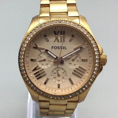 Reloj Fossil Cecile AM4511 Mujer 40mm Tono Oro Rosa Día Fecha Batería Nueva 7.25" Foto 1 de 4