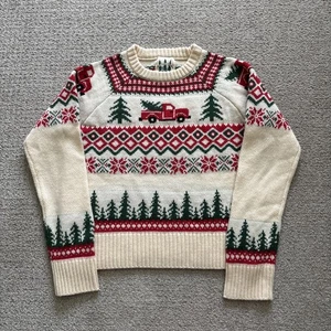 Kiel James Patrick Cozy Cabin Sweater Santa's New Sleigh Women's Sz XS - Picture 1 of 10