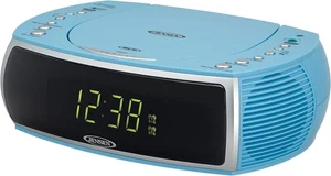 Jensen Sky Blue Modern Home CD Tabletop Stereo Clock Digital AM/FM Radio - Picture 1 of 4