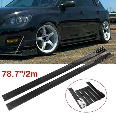 78.7'' Carbon Fiber Side Skirt Rocker Panel Splitter Lip For Mazda 3 6 CX-5 CX-9 Foto 1 de 4