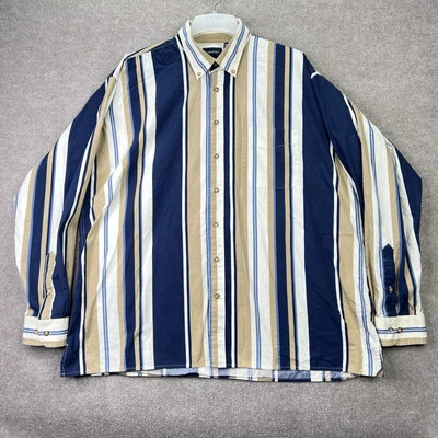 Harbor Bay Shirt Mens 2XLT Tall Vertical Stripes Long Sleeve Button Down - Image 1 of 4