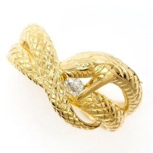 Jewelry 18K Yellow gold ring 12 size Diamond 0.08 About5.0g Free shipping Used - Picture 1 of 7