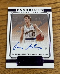PANINI 2020-21 FLAWLESS SARUNAS MARCIULIONIS ENSHRINED PURPLE AUTO 3/3 WARRIORS - Picture 1 of 2