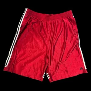 Adidas Red Shiny Basketball Shorts Men’s Size 4XT - Picture 1 of 6