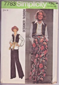 7783 SIMPLICITY ca. 1976 - WESTE volle Länge Wickelrock Hose - Gr. 18 B 40" - Bild 1 von 2